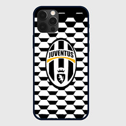Чехол iPhone 12 Pro Juventus геометрия черно белая