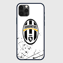 Чехол iPhone 12 Pro Ювентус черные краски всплеск