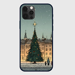 Чехол iPhone 12 Pro Новогодняя елка во дворе