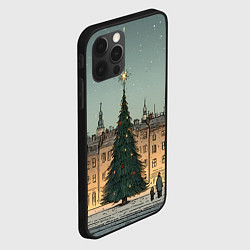 Чехол для iPhone 12 Pro Новогодняя елка во дворе, цвет: 3D-черный — фото 2