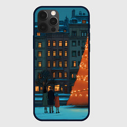 Чехол iPhone 12 Pro Городская светящаяся елка