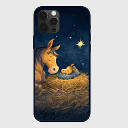 Чехол iPhone 12 Pro Лошадка спит с жеребенком
