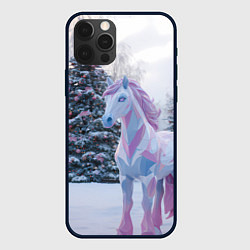 Чехол iPhone 12 Pro Геометрическая новогодняя лошадка