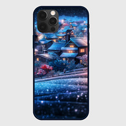 Чехол iPhone 12 Pro Новогодний двор в блестках