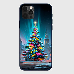 Чехол iPhone 12 Pro Новогодняя елка в гирляндах