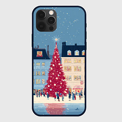Чехол iPhone 12 Pro Новогоднее гуляние у красной елки