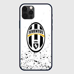 Чехол для iPhone 12 Pro Juventus краски текстура всплеск, цвет: 3D-черный