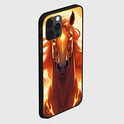 Чехол для iPhone 12 Pro Огненная лошадь в свечении, цвет: 3D-черный — фото 2