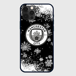Чехол iPhone 12 Pro Манчестер сити снежинки новый год