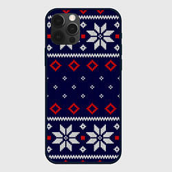 Чехол iPhone 12 Pro Вязаный новогодний узор