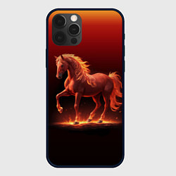 Чехол iPhone 12 Pro Узор с конем огнем