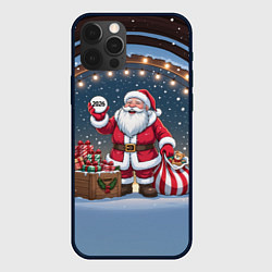 Чехол iPhone 12 Pro Санта с мешком подарков