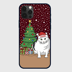 Чехол iPhone 12 Pro Кот Бендер и ёлка