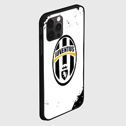 Чехол для iPhone 12 Pro Ювентус краски черно белые всплеск, цвет: 3D-черный — фото 2