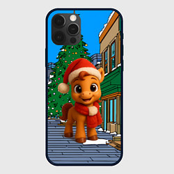 Чехол iPhone 12 Pro Новогодняя лошадка и елка