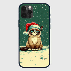 Чехол iPhone 12 Pro Печальный Новогодний мем кот
