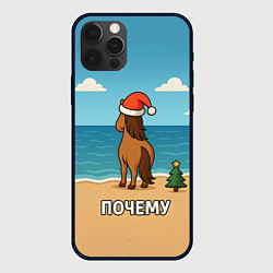 Чехол для iPhone 12 Pro Лошадь почему мем, цвет: 3D-черный
