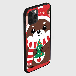 Чехол для iPhone 12 Pro Новогодний пес с елочкой, цвет: 3D-черный — фото 2