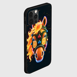 Чехол для iPhone 12 Pro Новогодняя мандариновая лошадь, цвет: 3D-черный — фото 2
