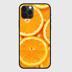 Чехол для iPhone 12 Pro Апельсин, цвет: 3D-черный
