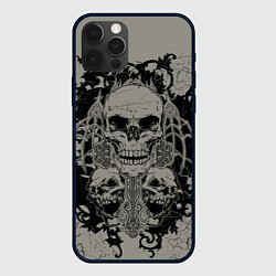 Чехол для iPhone 12 Pro Skulls, цвет: 3D-черный