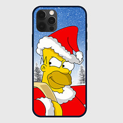 Чехол для iPhone 12 Pro Санта Гомер, цвет: 3D-черный