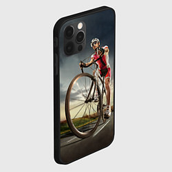 Чехол для iPhone 12 Pro Велогонщик, цвет: 3D-черный — фото 2