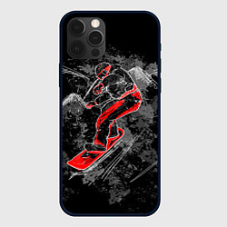Чехол для iPhone 12 Pro Сноубордист, цвет: 3D-черный
