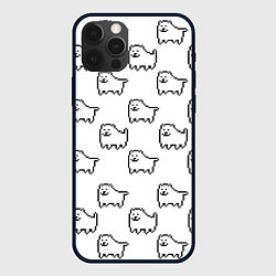 Чехол iPhone 12 Pro Undertale Annoying dog white
