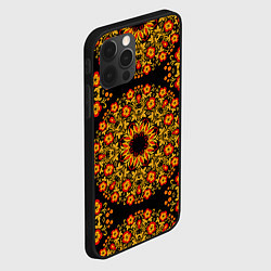 Чехол для iPhone 12 Pro Хохлома Роспись, цвет: 3D-черный — фото 2