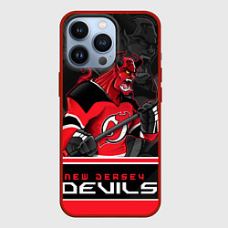 Чехол для iPhone 13 Pro New Jersey Devils, цвет: 3D-красный