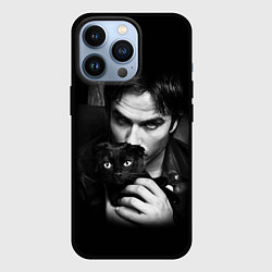 Чехол iPhone 13 Pro Деймон Сальваторе с котом