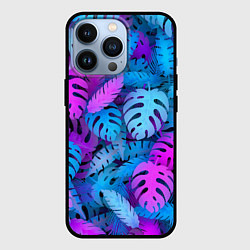Чехол iPhone 13 Pro Сине-розовые тропики