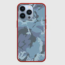 Чехол iPhone 13 Pro Камуфляж: голубой/синий