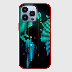 Чехол для iPhone 13 Pro Digital world, цвет: 3D-красный