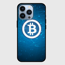 Чехол iPhone 13 Pro Bitcoin Blue