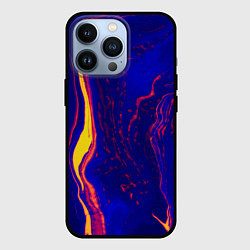 Чехол для iPhone 13 Pro Ультрафиолетовые разводы, цвет: 3D-черный