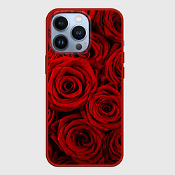 Чехол для iPhone 13 Pro Красные розы, цвет: 3D-красный