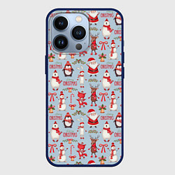 Чехол для iPhone 13 Pro Рождественская Милота, цвет: 3D-тёмно-синий
