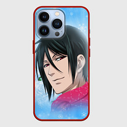 Чехол для iPhone 13 Pro Зимний Дворецкий, цвет: 3D-красный