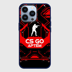 Чехол для iPhone 13 Pro CS:GO - Артём, цвет: 3D-тёмно-синий