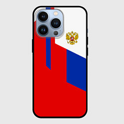 Чехол для iPhone 13 Pro Russia: Geometry Tricolor, цвет: 3D-черный