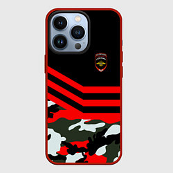 Чехол для iPhone 13 Pro Полиция: Камуфляж, цвет: 3D-красный