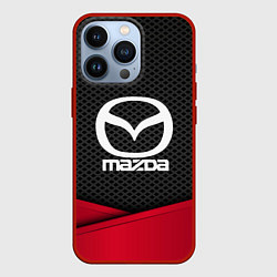 Чехол для iPhone 13 Pro Mazda: Grey Carbon, цвет: 3D-красный