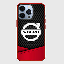 Чехол для iPhone 13 Pro Volvo: Grey Carbon, цвет: 3D-красный