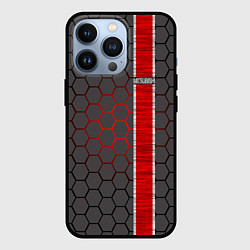 Чехол для iPhone 13 Pro Mitsubishi броня, цвет: 3D-черный