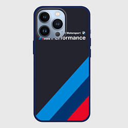 Чехол для iPhone 13 Pro BMW M Performance, цвет: 3D-тёмно-синий