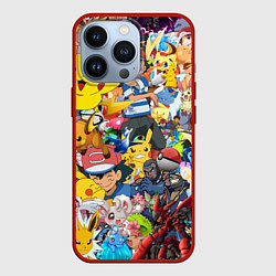 Чехол для iPhone 13 Pro Pokemon Bombing, цвет: 3D-красный