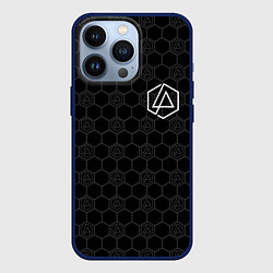 Чехол для iPhone 13 Pro Linkin Park: Black Carbon, цвет: 3D-тёмно-синий