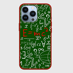 Чехол для iPhone 13 Pro E=mc2: Green Style, цвет: 3D-красный